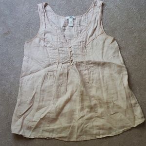 J. Crew peach linen top size 2